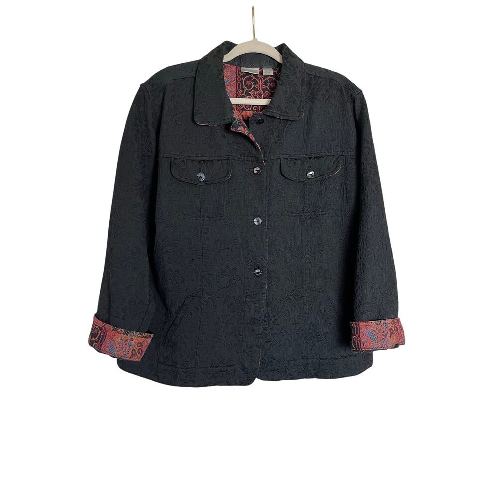 Chico's | Size 3  (XL) Tapestry Jacket Black